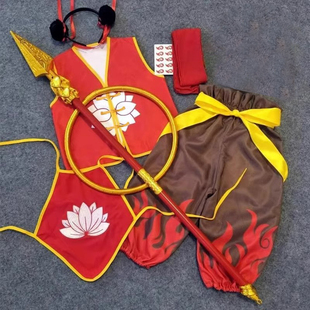 哪咤服装儿童COS套装男女童日常表演服幼儿园哪咤国潮风演出服饰