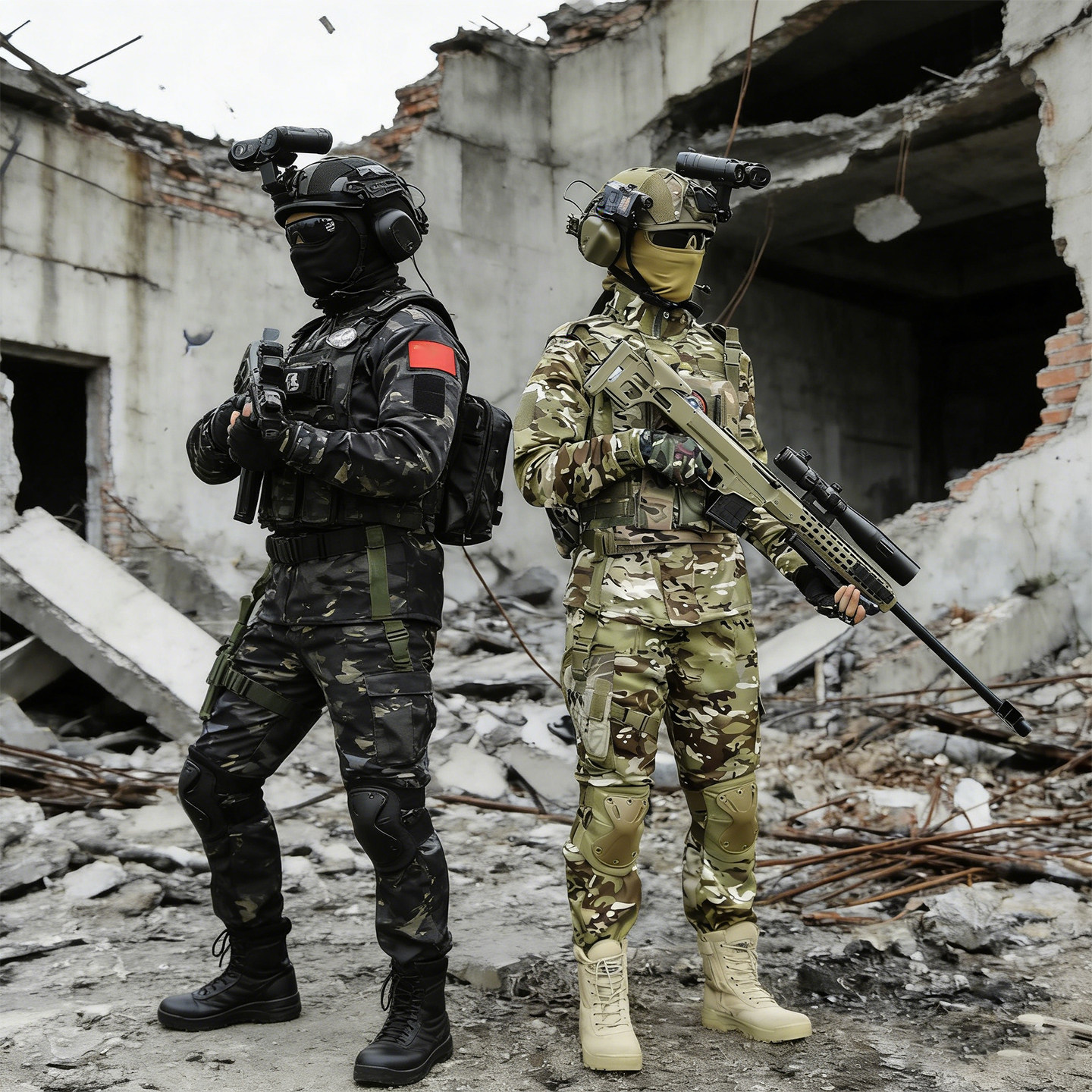 儿童迷彩服套装男女童战术特种兵中小学生军训表演服迷彩演出套装