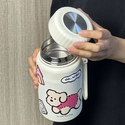 1000ML大容量保温杯316不锈钢学生水杯高颜值便携大口径情侣泡茶