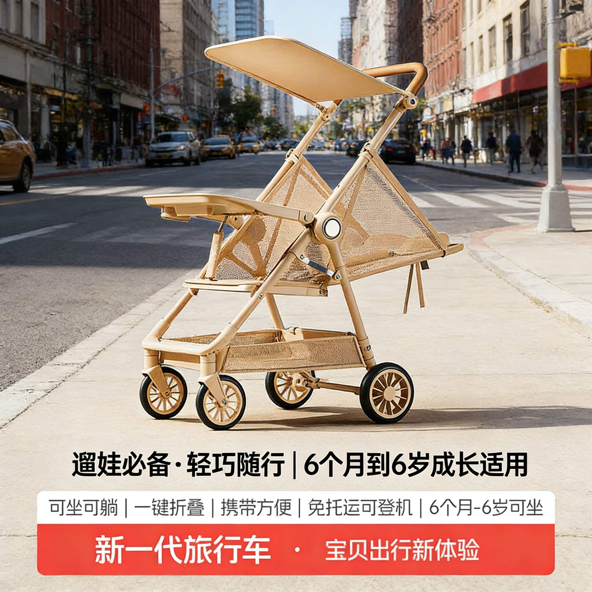【轻便】口袋车可坐可躺遛娃神器