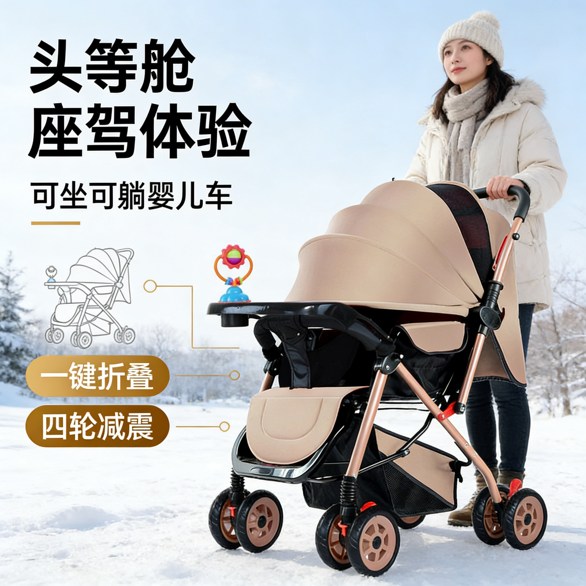 2025新款婴儿推车轻便可坐躺推车