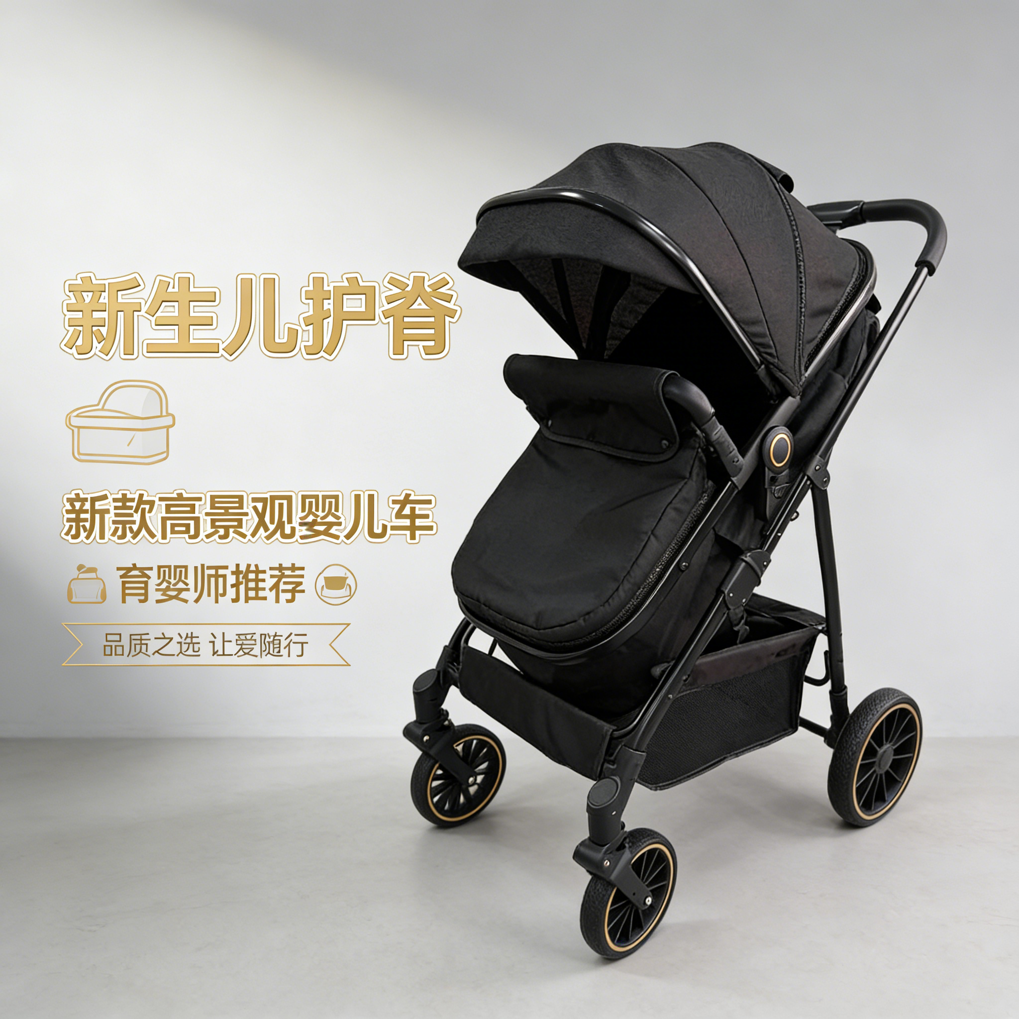 【三合一婴儿推车】可拆卸带提篮