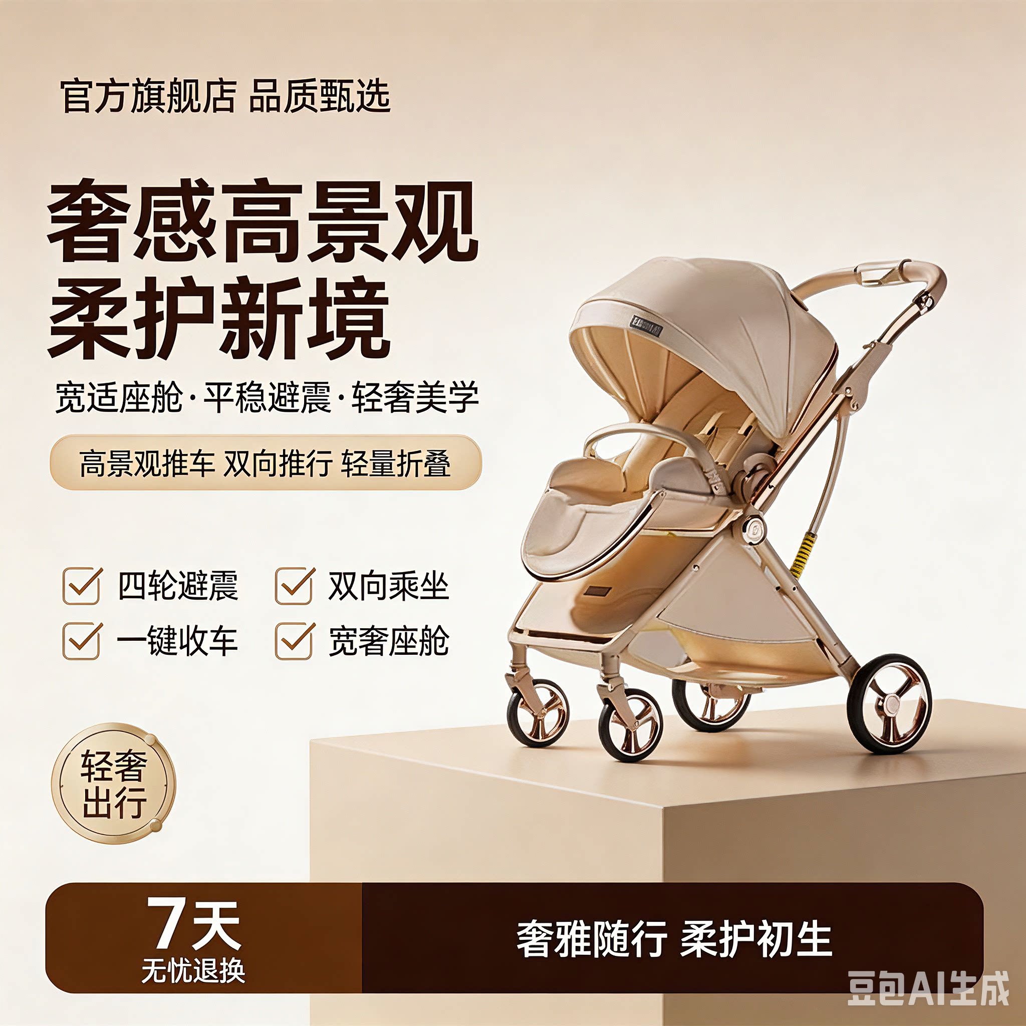 【可坐可躺】双向折叠婴儿推车