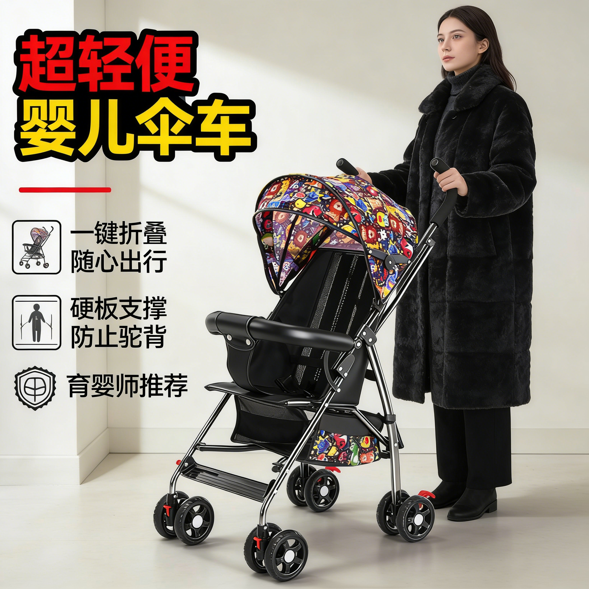 2025新款婴儿推车可折叠可坐可躺