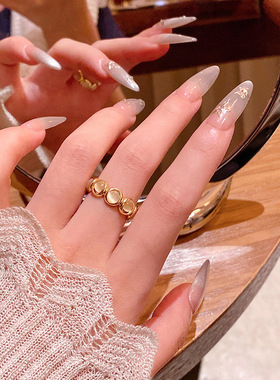 新款猫眼石戒指女开口可调节百搭