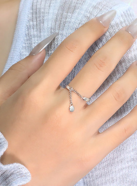 小圆片流苏食指戒简约高级戒指