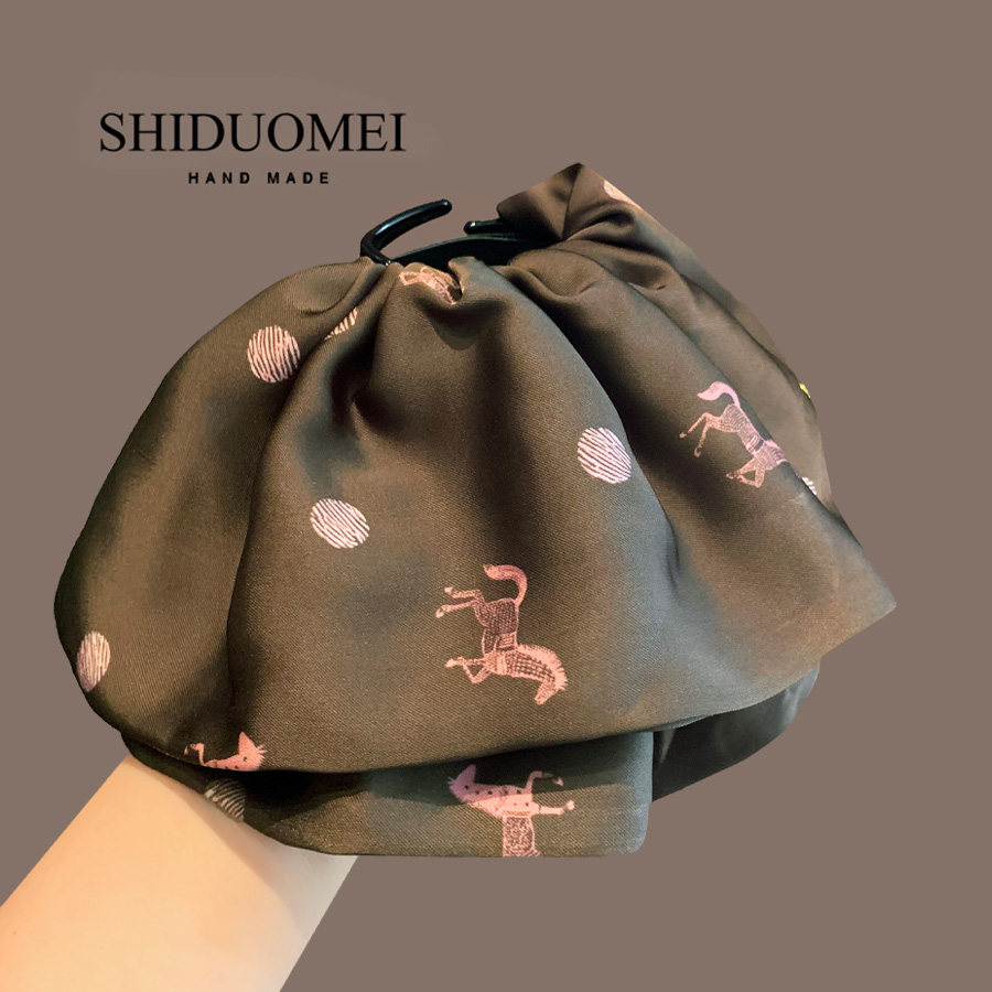 缎面高级感粉色小马褶皱裙摆马尾夹优雅气质后脑勺发夹盘发夹顶夹,饰品/流行首饰/时尚饰品新,发饰,淘宝优惠券,粉丝福利购,淘宝优惠卷