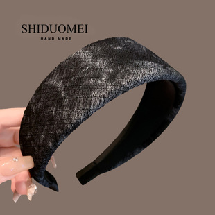 落日黄昏高级感宽边压发头箍2025年新款气质增高炉顶发箍洋气发卡