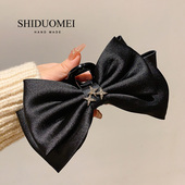 大蝴蝶结抓夹高级感缎面鲨鱼夹在逃公主发夹女后脑勺2023新款 发饰