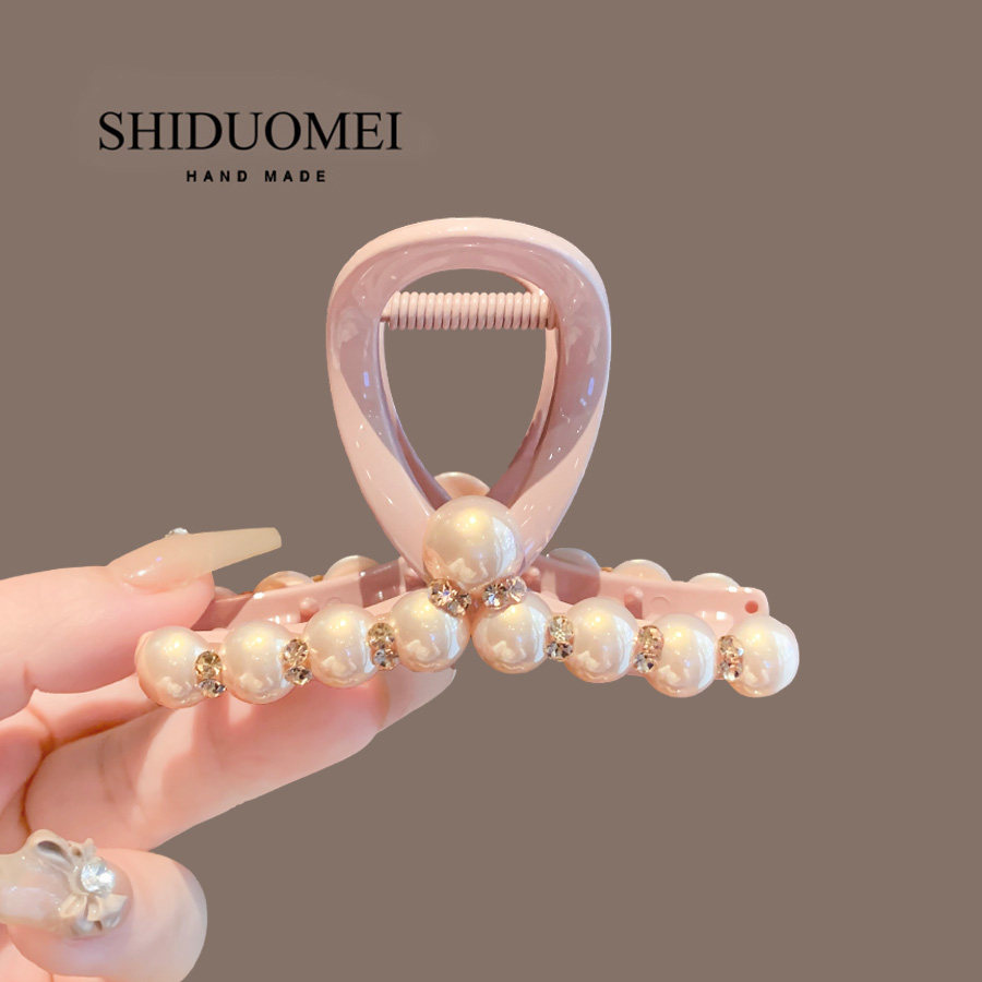 饰多美8CM中号珍珠镶钻抓夹