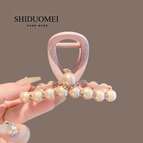 饰多美8CM中号珍珠镶钻抓夹