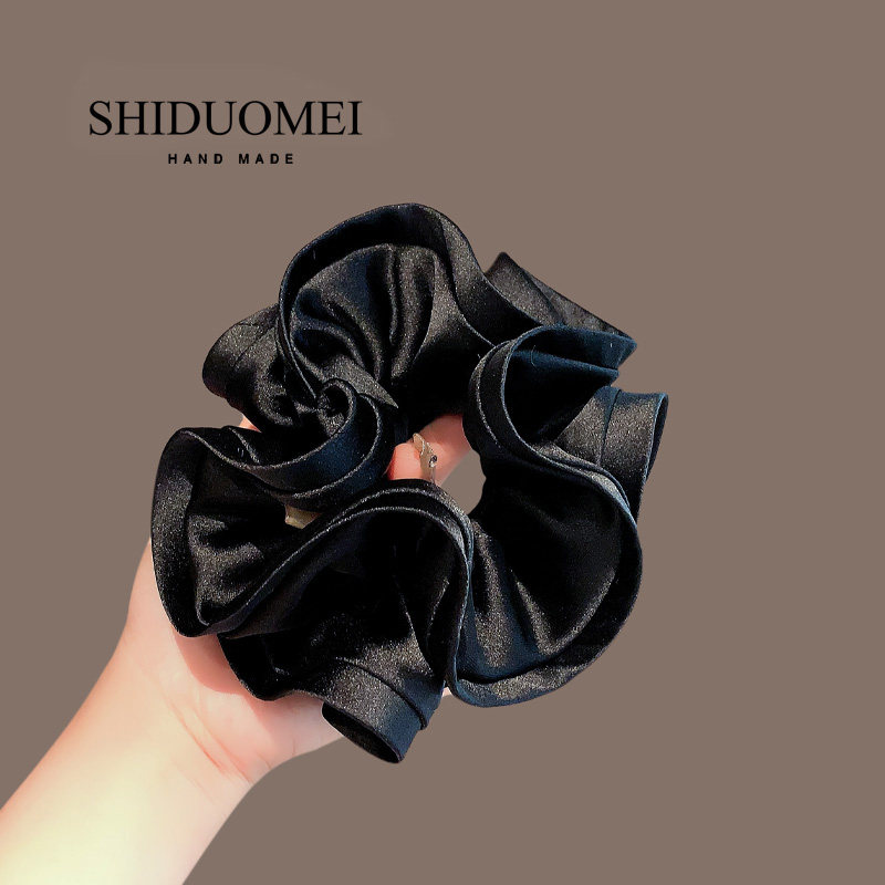 法式高级感木耳花边黑色发圈女百搭气质扎马尾发绳大肠圈头花发饰,饰品/流行首饰/时尚饰品新,发饰,淘宝优惠券,粉丝福利购,淘宝优惠卷