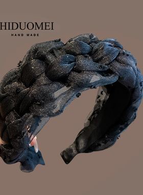 发箍女2025年新款泡泡网纱麻花辨头箍百搭洋气高颅顶显脸小压发卡