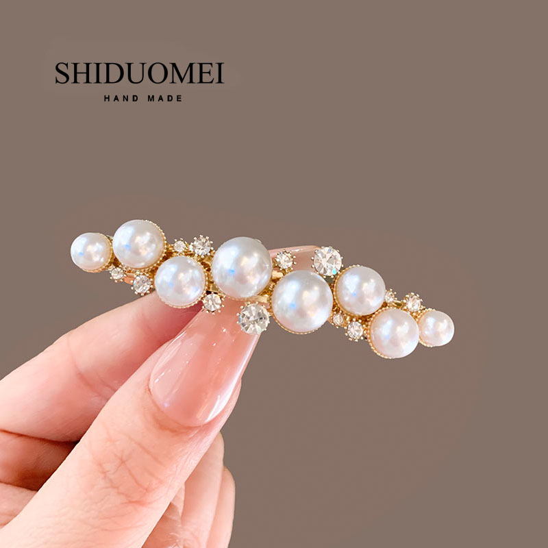 高级感珍珠发夹女2024年新款