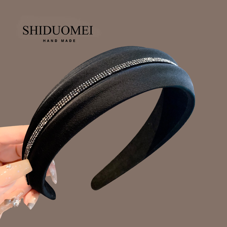 饰多美宽边镶钻发复古轻奢洗脸箍