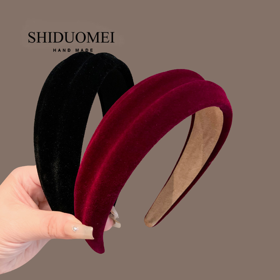 饰多美宽边丝绒红色发箍
