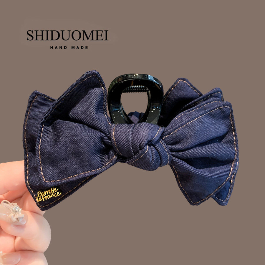 韩国2025新品牛仔蝴蝶结抓夹女时尚气质大号鲨鱼夹后脑勺盘发头饰,饰品/流行首饰/时尚饰品新,发饰,淘宝优惠券,粉丝福利购,淘宝优惠卷