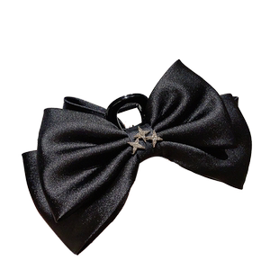 大蝴蝶结抓夹高级感缎面鲨鱼夹在逃公主发夹女后脑勺2023新款发饰