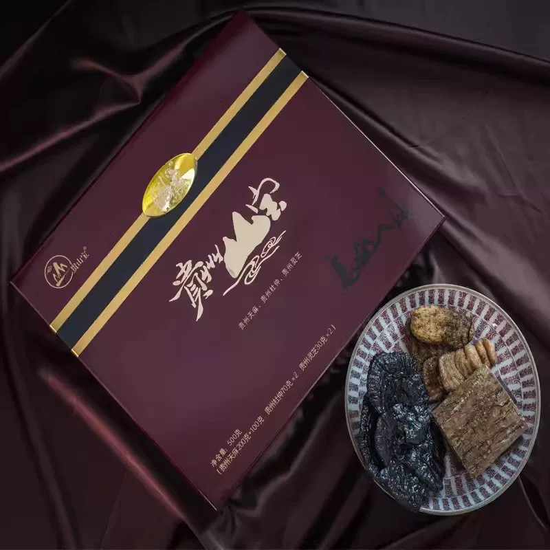 贵州特产山里妹灵芝天麻杜仲礼盒
