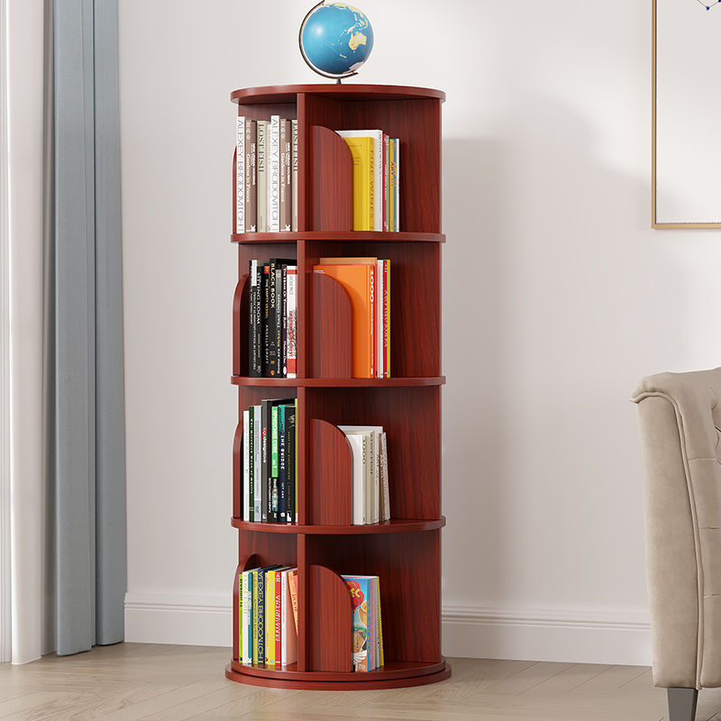 z%实木旋转式书架360度书柜简约现代家用卧室书架多层书柜旋