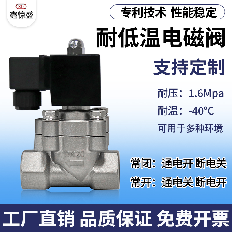304不锈钢低温电磁阀CO2液态二氧化碳 -40度二通电磁开关控制阀