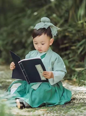 儿童古装男童汉服唐装阿离演出服国学飘逸书童中秋国风表演服装夏