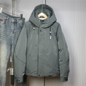 冬季 新款 连帽短款 2025男士 羽绒服百搭简约90白鸭绒保暖工装 外套潮