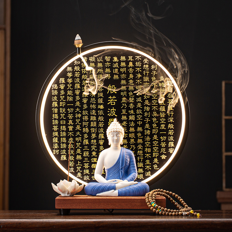 陶瓷家居客厅玄关心经装饰画灯