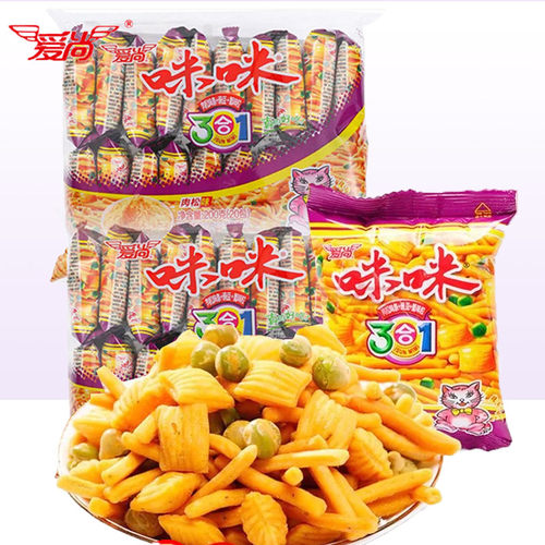 爱尚咪咪虾条蟹味粒青豆三合一