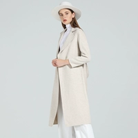 Mùa đông 2019 áo len trắng mới dài qua đầu gối Quần áo cashmere hai mặt phổ biến - Áo len lót đôi áo khoác nữ trung niên