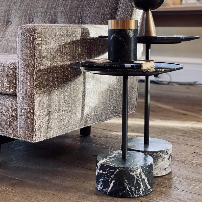 北欧轻奢天然大理石设计款边几