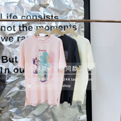 鱼缸里的风BDT1YD1283衣播女装2026春款卡通印花宽松圆领短袖T恤