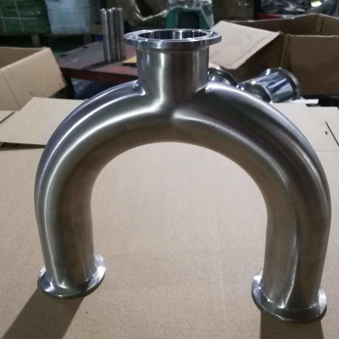304不锈钢快装U型三通卫生级焊接卡盘式U型接头机械180度U型弯管