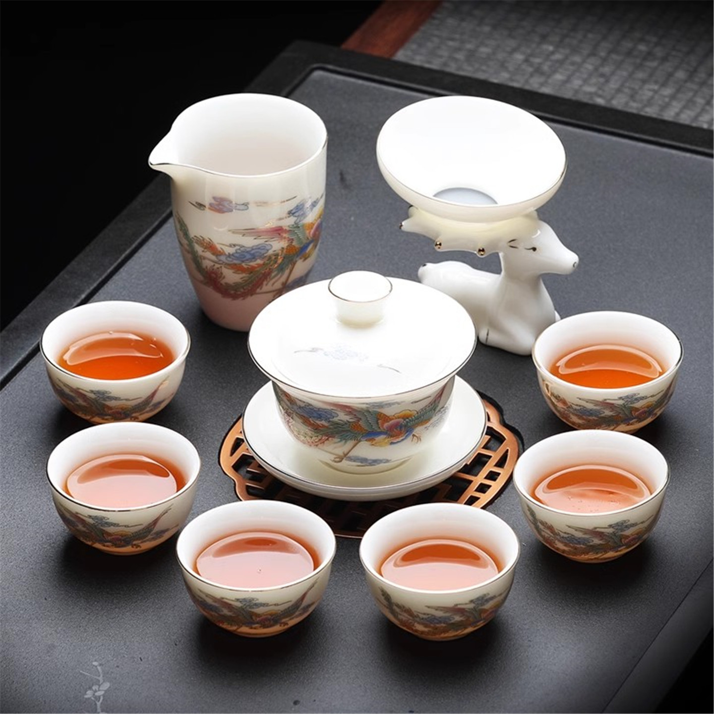 功夫茶具套装白瓷高档