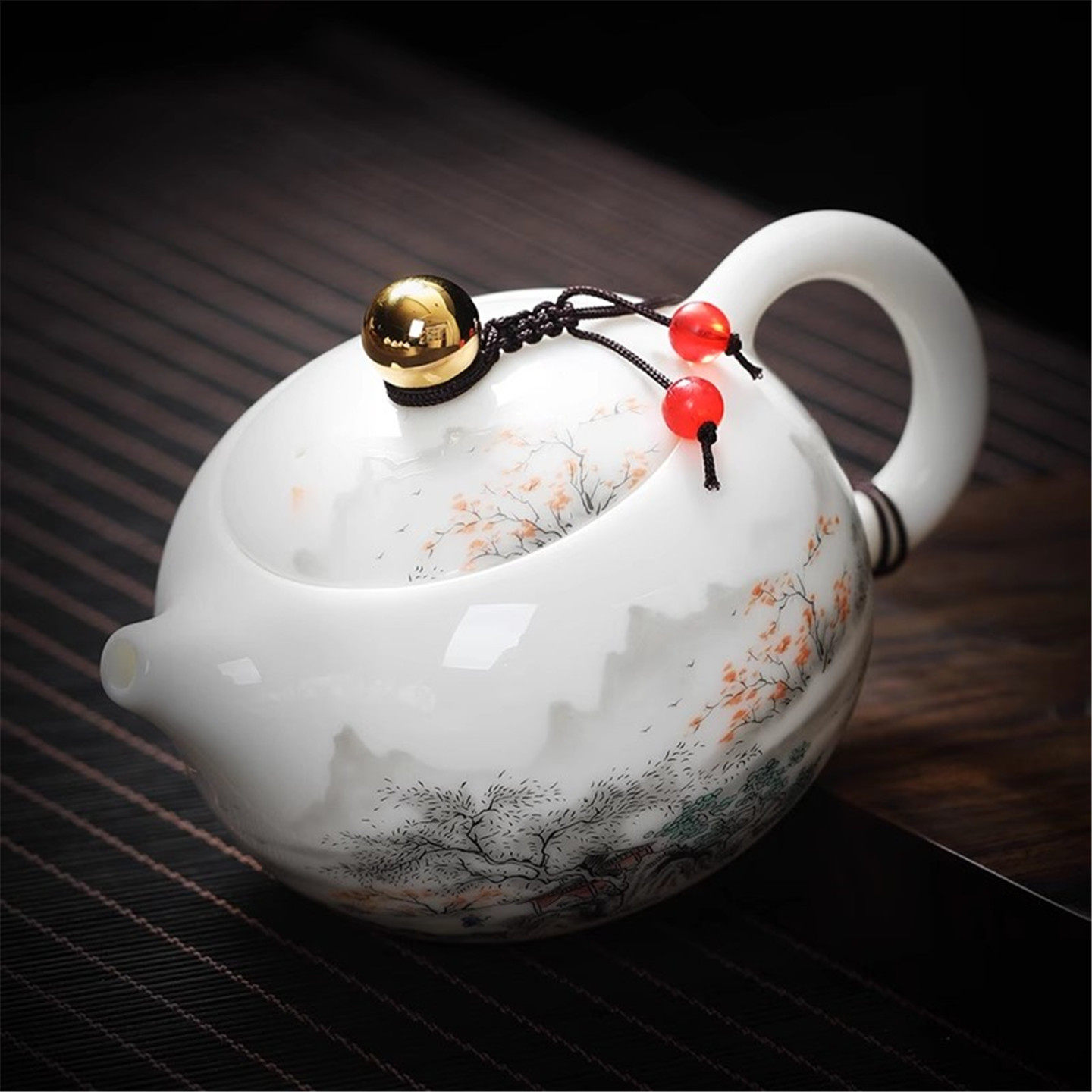 茶壶羊脂玉西施陶瓷泡茶壶家用白瓷单壶功夫茶杯茶具套装高端德化
