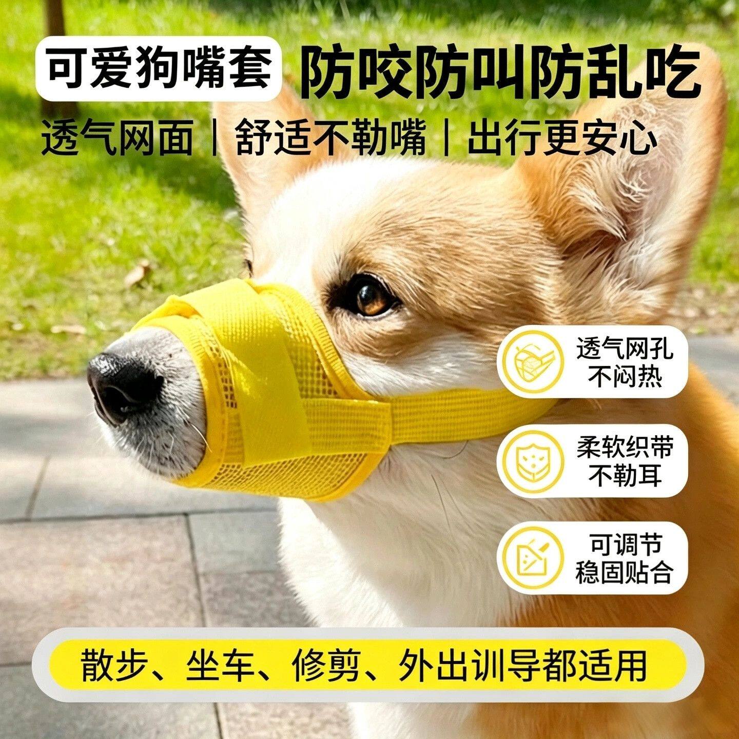 狗狗防咬嘴套狗嘴套防咬防叫可喝水防乱吃口罩宠物止吠器金毛泰迪