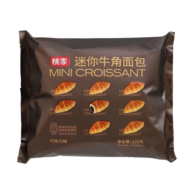 桃李迷你牛角面包200g起酥面包无巧克力酱乐角夹心学生早餐