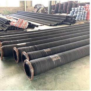 大兰口径法兰橡胶管744黑色吸钢胶管水吸砂管耐高压抽水丝管法泥