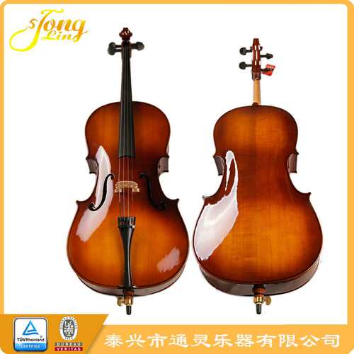 通灵手工实木大提琴乐器CELLO 亮光普及大提琴 4/4  必维国际认证