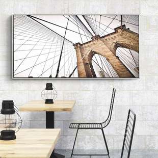 凝注视角 饰画大幅工业风办公室挂画横幅别墅壁画 现代简约建筑装