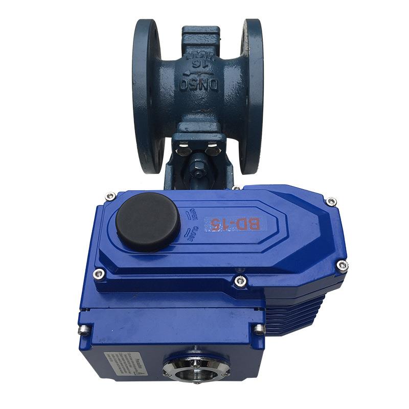 阀门QV947H-16C电动V型球阀铸钢法兰球阀开关型调节型220V