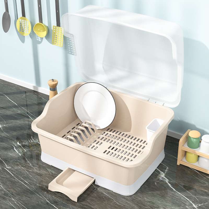 厨房碗碟碗盘收纳架盘子沥水碗架装碗筷收纳箱放碗餐具盒带盖碗柜