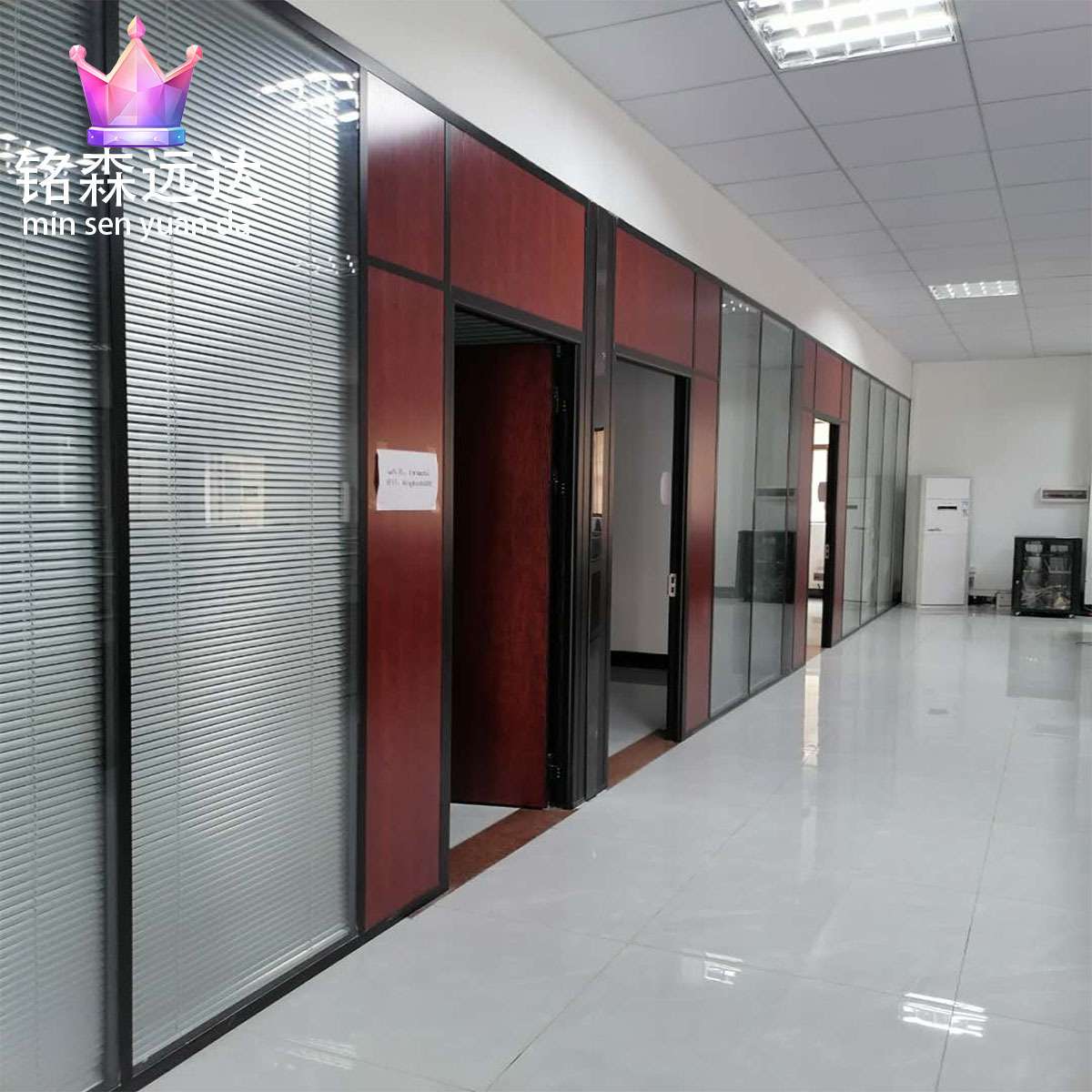 铝合金中空双玻百叶写字楼玻璃隔断铝型材防潮办公室隔断墙屏风