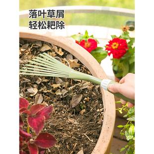 worth园艺九齿耙家用花园细齿小草耙子搂树叶杂物清理手工具