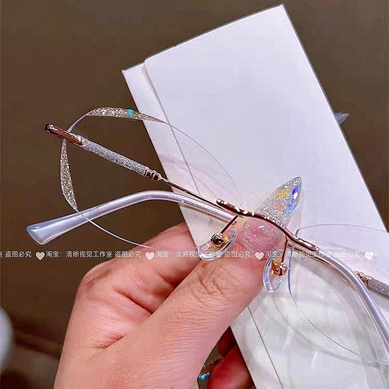 千元品质超轻近视眼镜无框高级感女近视可配有度数散光防蓝光切边,ZIPPO/瑞士军刀/眼镜,定制成品光学镜,淘宝优惠券,粉丝福利购,淘宝优惠卷