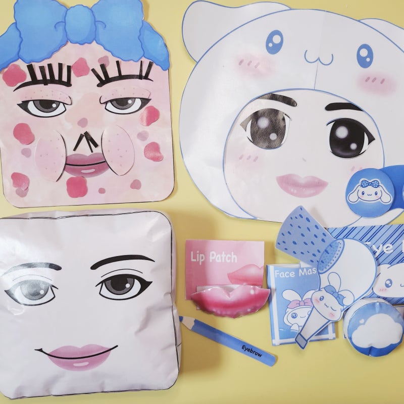 女孩自制玉桂狗纸娃娃捏捏乐美容化妆盲袋/角色扮演游戏趣味玩具