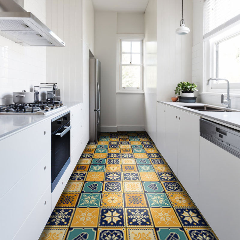 厨房瓷砖防滑地贴纸自粘地板装饰浴室卫生间卧室满铺房间地面遮丑