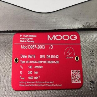 MOOG穆格柱塞泵D957-2003 HP-R18A7-RKP140TM28R1Z00