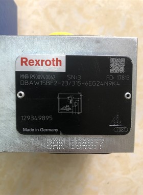 力士乐电磁溢流阀DBAW15BF2-23/315-6EG24N9K4 R900940062德国产