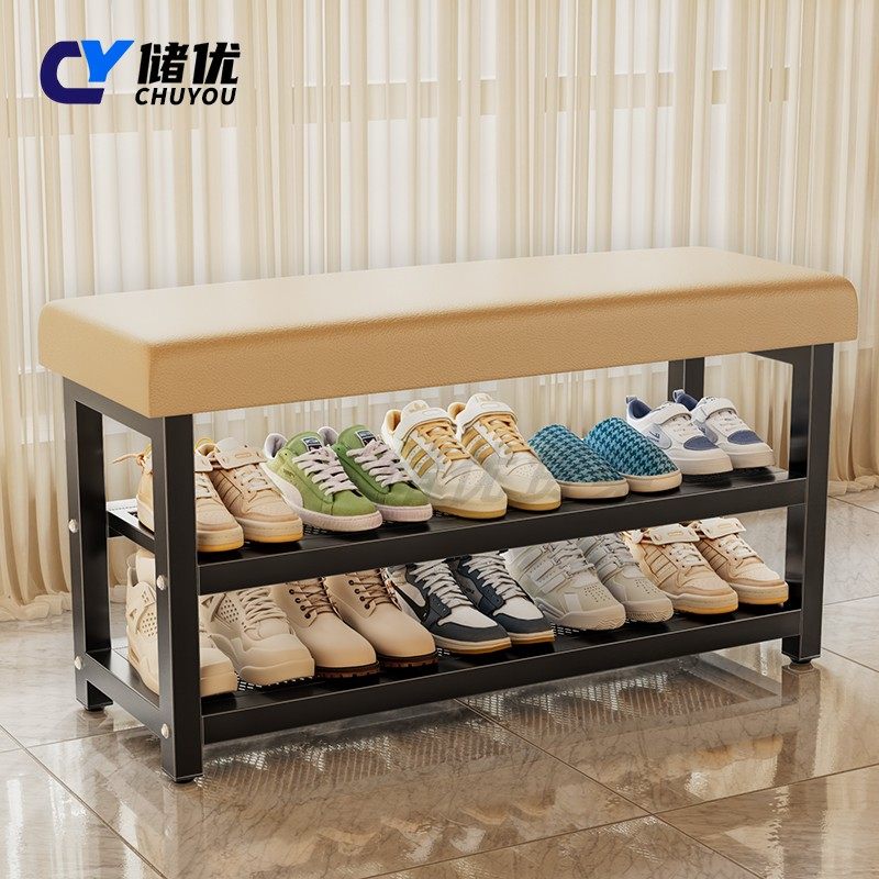 换鞋凳门口家用可坐可收纳鞋架入户门轻奢高级感长条进门穿鞋凳子